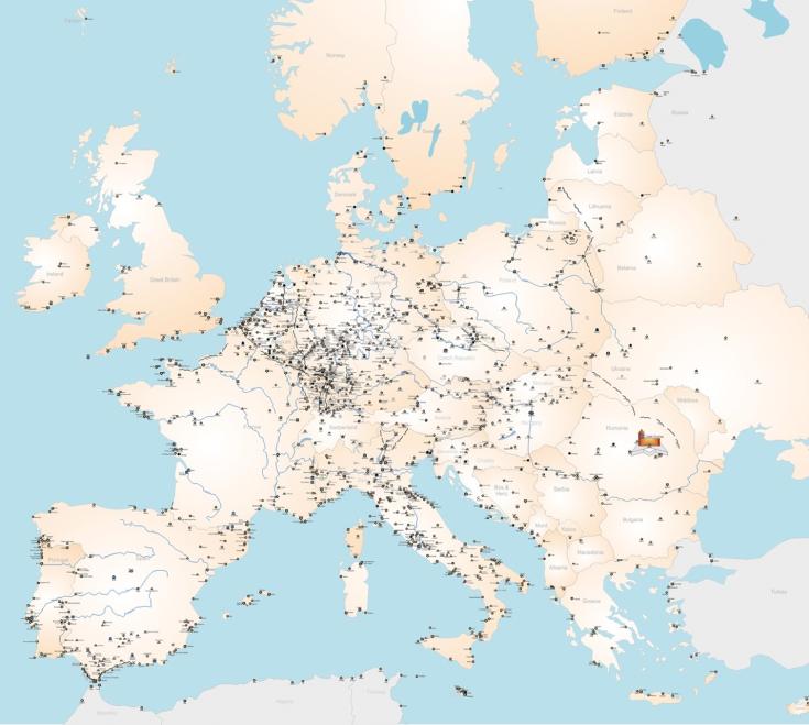 Map of European culture routes